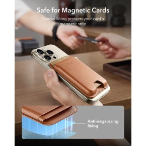 ESR CLASSIC RFID MAGNETIC WALLET MAGSAFE CARAMEL BROWN