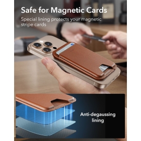 ESR CLASSIC RFID MAGNETIC WALLET STAND MAGSAFE BROWN