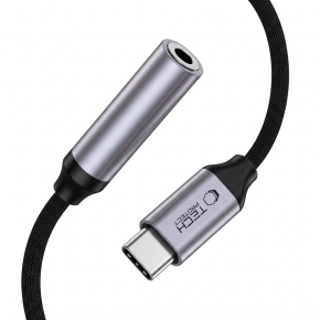 TECH-PROTECT ULTRABOOST ADAPTER USB-C TO MINI JACK 3.5MM DAC IRON GREY