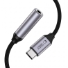 TECH-PROTECT ULTRABOOST ADAPTER USB-C TO MINI JACK 3.5MM DAC IRON GREY