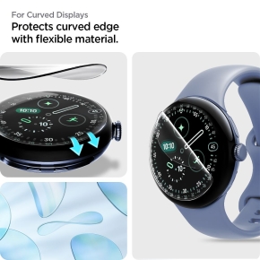 FOLIA HYDROŻELOWA SPIGEN ELITE SHIELD ”EZ FIT” 2-PACK GOOGLE PIXEL WATCH 3  4  5 (45 MM) CLEAR