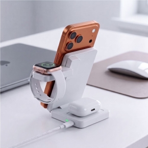 TECH-PROTECT A56 3IN1 MAGNETIC MAGSAFE WIRELESS CHARGER 25W QI2.2 WHITE