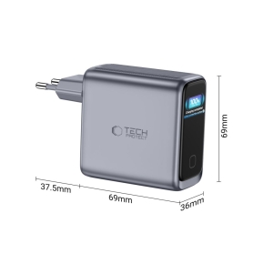 TECH-PROTECT POWERVISION NC140W-GAN 4-PORT NETWORK CHARGER PD 140W  QC3.0 DARK GREY