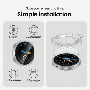 SZKŁO HARTOWANE TECH-PROTECT EASY SET+ 2-PACK SAMSUNG GALAXY WATCH 8  9 (44 MM) CLEAR