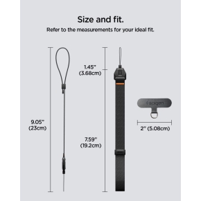 SPIGEN UNIVERSAL ADJUSTABLE LANYARD STRAP WRIST BLACK