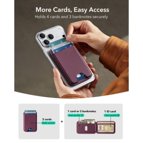 ESR CLASSIC RFID MAGNETIC WALLET STAND MAGSAFE DEEP BURGUNDY
