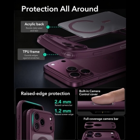 ESR CLASSIC HYBRID MAGSAFE IPHONE 17 PRO  18 PRO FROSTED DEEP BURGUNDY