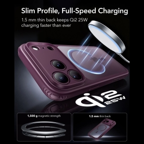 ESR CLASSIC HYBRID MAGSAFE IPHONE 17 PRO MAX  18 PRO MAX FROSTED DEEP BURGUNDY