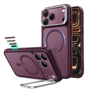 ESR CLASSIC HYBRID KICKSTAND MAGSAFE IPHONE 17 PRO MAX 18 PRO MAX FROSTED DEEP BURGUNDY