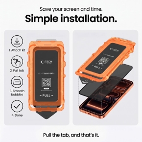 SZKŁO PRYWATYZUJĄCE TECH-PROTECT QUICK SET SPY+ 2-PACK IPHONE 18 PRO PRIVACY