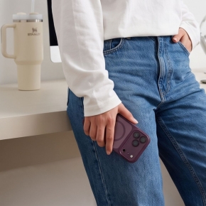 TECH-PROTECT MAGPEAK MAGSAFE CC IPHONE 17 PRO MAX  18 PRO MAX DARK CHERRYCLEAR