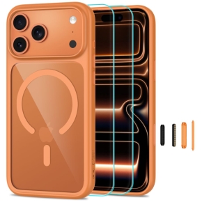 TECH-PROTECT MAGONE MAGSAFE CC + GLASS 2-PACK IPHONE 17 PRO MAX  18 PRO MAX COSMIC ORANGECLEAR