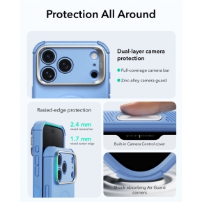 ESR CYBER TOUGH KICKSTAND MAGSAFE IPHONE 17 PRO MAX  18 PRO MAX LIGHT BLUE