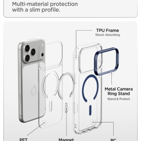 SPIGEN ULTRA HYBRID OPTIK S MAGSAFE IPHONE 17 PRO MAX  18 PRO MAX CLEARDEEP BLUE