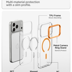 SPIGEN ULTRA HYBRID OPTIK S MAGSAFE IPHONE 17 PRO MAX  18 PRO MAX CLEARORANGE