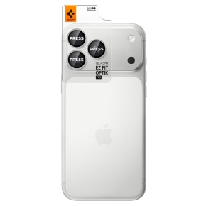 OSŁONA APARATU SPIGEN OPTIK PRO GLAS.TR EZ FIT CAMERA PROTECTOR 2-PACK IPHONE 18 PRO 18 PRO MAX SILVER