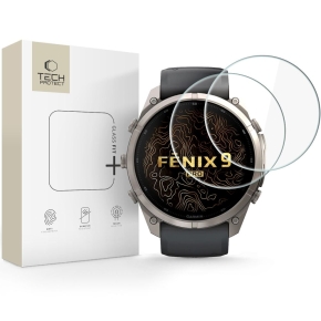 SZKŁO HARTOWANE TECH-PROTECT GLASS FIT+ 2-PACK GARMIN FENIX 9 PRO (51 MM) CLEAR