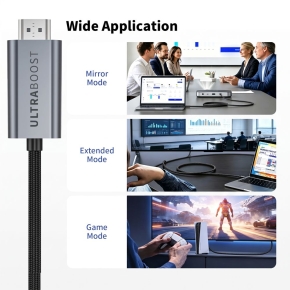 TECH-PROTECT ULTRABOOST CABLE USB-C TO HDMI 2.1 8K 60HZ 300CM IRON GREY