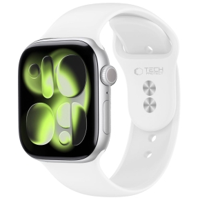 TECH-PROTECT SILICONE APPLE WATCH 8  9  10  11  12  SE (40  41  42 MM) WHITE