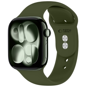 TECH-PROTECT SILICONE APPLE WATCH 8  9  10  11  12  SE  ULTRA (44  45  46  49 MM) OLIVE GREEN