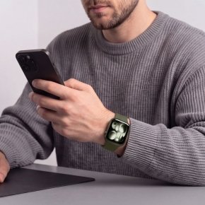 TECH-PROTECT SILICONE APPLE WATCH 8  9  10  11  12  SE  ULTRA (44  45  46  49 MM) OLIVE GREEN