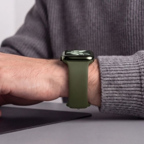 TECH-PROTECT SILICONE APPLE WATCH 8  9  10  11  12  SE  ULTRA (44  45  46  49 MM) OLIVE GREEN