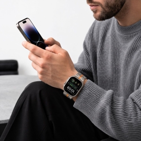TECH-PROTECT STAINLESS APPLE WATCH 8  9  10  11  12  SE  ULTRA (44  45  46  49 MM) TITANIUMORANGE