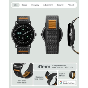 SPIGEN ATHLEX AIR GOOGLE PIXEL WATCH 1  2  3  4  5 (41 MM) ACTIVE BLACKORANGE