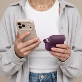 TECH-PROTECT SILICONE HOOK APPLE AIRPODS 4  5 BURGUNDY