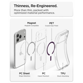 SPIGEN ULTRA HYBRID MAGSAFE IPHONE 17 PRO  18 PRO CLEARBURGUNDY