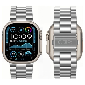 TECH-PROTECT STAINLESS APPLE WATCH 8  9  10  11  12  SE  ULTRA (44  45  46  49 MM) SILVER