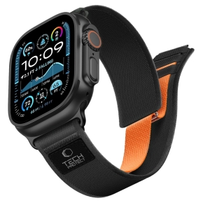 TECH-PROTECT NYLON ELITE APPLE WATCH 8 9 10 11 12 SE ULTRA (44 45 46 49 MM) BLACKORANGE