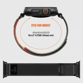 TECH-PROTECT NYLON ELITE APPLE WATCH 8  9  10  11  12  SE  ULTRA (44  45  46  49 MM) BLACKORANGE