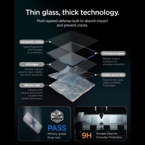 SZKŁO ANTYREFLEKSYJNE SPIGEN ALM S GLAS.TR SLIM ANTI REFLECTION 2-PACK IPHONE 17 PRO MAX  18 PRO MAX CLEAR