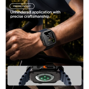 SPIGEN LOCK FIT & TEMPERED GLASS APPLE WATCH ULTRA 1  2 3  4 (49 MM) MATTE BLACK