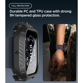SPIGEN LOCK FIT & TEMPERED GLASS APPLE WATCH ULTRA 1  2 3  4 (49 MM) MATTE BLACK