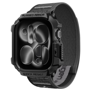 SPIGEN ATHLEX AIR & RUGGED ARMOR APPLE WATCH 10  11  12 (46 MM) ACTIVE BLACKGREY