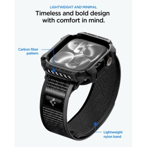 SPIGEN ATHLEX AIR + RUGGED ARMOR APPLE WATCH 10  11  12 (46 MM) ACTIVE BLACKGREY