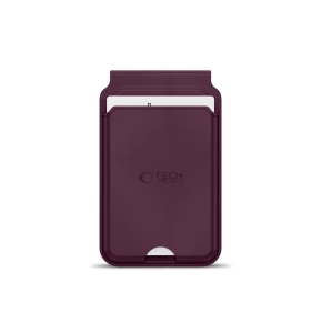 TECH-PROTECT MAGWALLET STAND MAGSAFE UNIVERSAL RFID MAGNETIC CARD HOLDER BURGUNDY