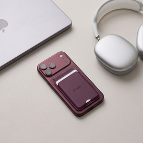 TECH-PROTECT MAGWALLET STAND MAGSAFE UNIVERSAL RFID MAGNETIC CARD HOLDER BURGUNDY