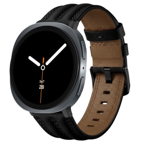TECH-PROTECT LEATHERFIT CRAFT SAMSUNG GALAXY WATCH 8  9  CLASSIC (40  44  46 MM) BLACK
