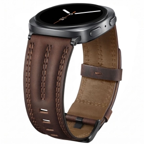 TECH-PROTECT LEATHERFIT CRAFT SAMSUNG GALAXY WATCH 8  9  CLASSIC (40  44  46 MM) BROWN