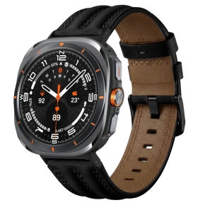 TECH-PROTECT LEATHERFIT CRAFT SAMSUNG GALAXY WATCH ULTRA 1  2 2024-2026 (47 MM) BLACK