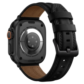 TECH-PROTECT LEATHERFIT CRAFT APPLE WATCH 8  9  10  11  12  SE  ULTRA (44  45  46  49 MM BLACK
