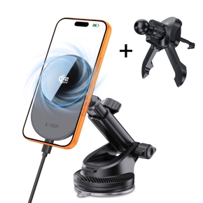 TECH-PROTECT V23 ARCTICBOOST MAGNETIC MAGSAFE DASHBOARD & VENT CAR MOUNT WIRELESS CHARGER 25W QI2.2 BLACK