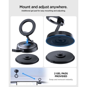 SPIGEN STK120 VACUUMLOCK MAGNETIC MAGSAFE DASHBOARD & WINDSHIELD CAR MOUNT BLACK