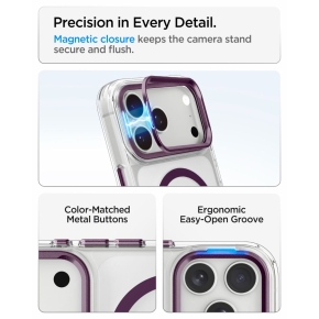 SPIGEN ULTRA HYBRID OPTIK S MAGSAFE IPHONE 17 PRO MAX  18 PRO MAX CLEARBURGUNDY