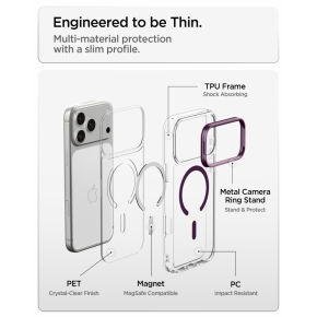 SPIGEN ULTRA HYBRID OPTIK S MAGSAFE IPHONE 17 PRO MAX  18 PRO MAX CLEARBURGUNDY