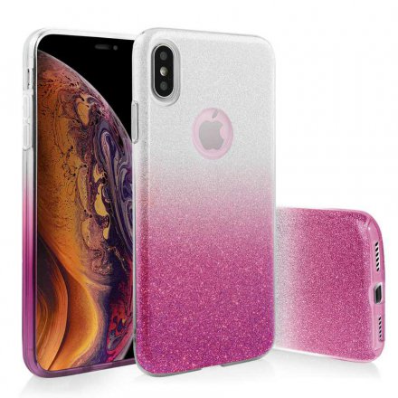 etui glitter srebrno rozowy